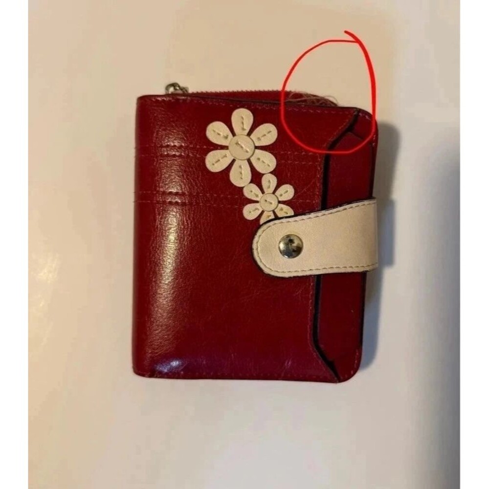 Bostandten RFID-Blocking Red Leather Wallet
